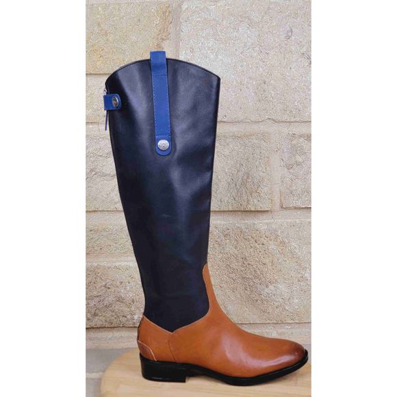 Sam Edelman Leather Penny Almond toe Zipper Riding Boot Size 6.5 - Picture 3 of 10